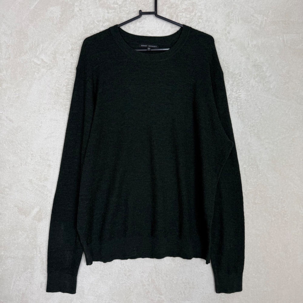 Robert Barakett Watertown Crewneck 100% Wool Sweater XXL Forest Green‎ Preppy